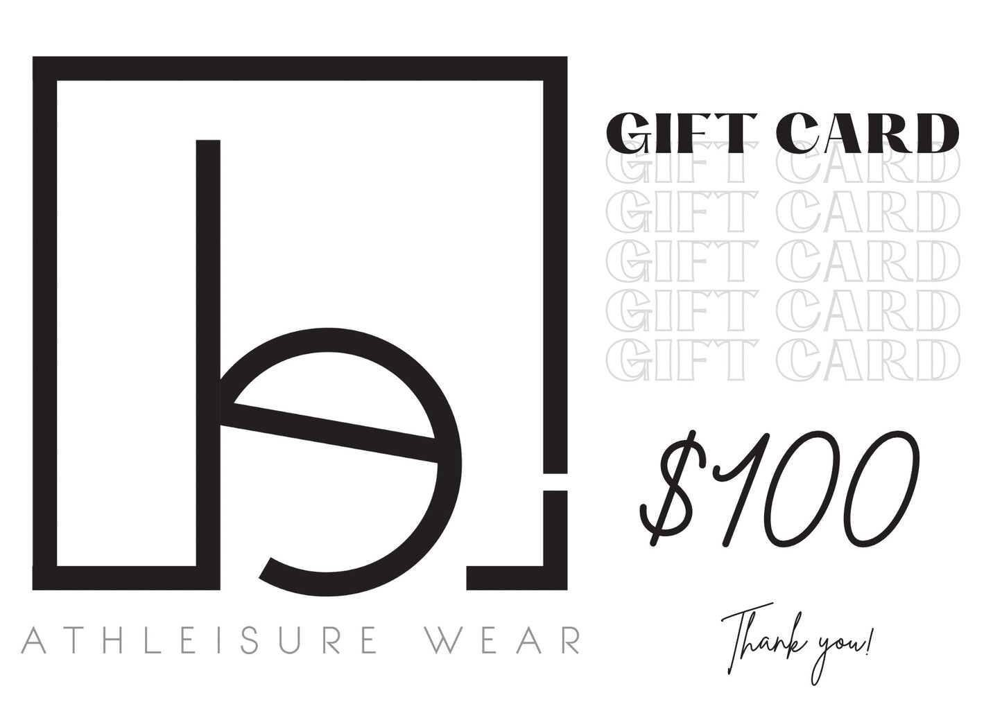 Believe Athleisure Wear Gift Card